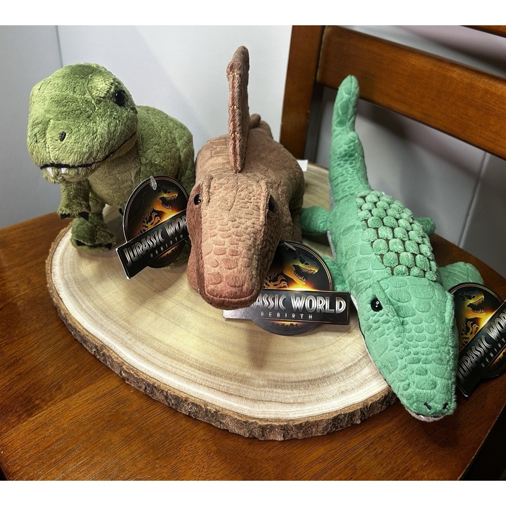 Jurassic World Rebirth Plush Movie 2025 Plush Setβ Of 3 Dinosaurs Brand NWT 10"